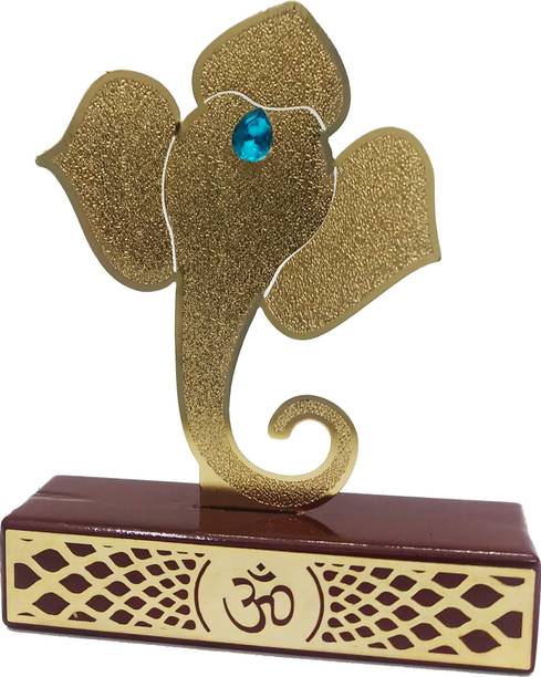 Giftology Bharat Gold Plated Lord Ganesha Table Top Showpiece Decorative Showpiece  -  10 cm