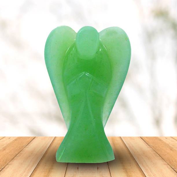 REIKI CRYSTAL PRODUCTS Natural Green Jade Crystal Angel Size 2.4 cm (1 inch) Decorative Showpiece  -  5 cm