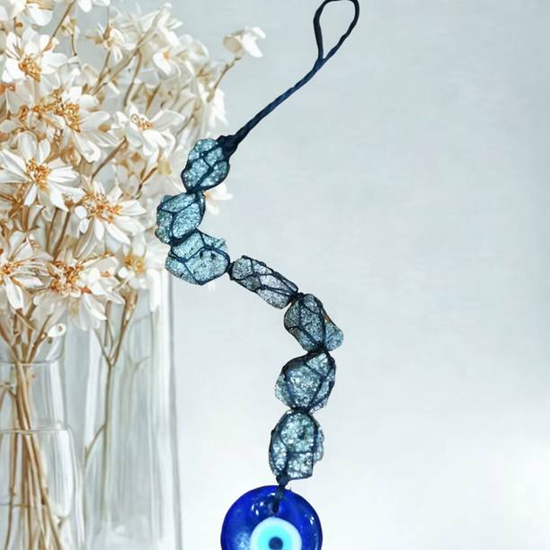 Sugandhim Astro Pyrite Evil Eye Hanging Charm | Vastu & Feng Shui Protection Decorative Showpiece  -  12 cm