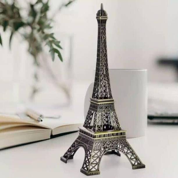 Satyam Kraft 1 Piece Metal Eiffel Tower Antique Vintage Statue Home Decor,Valentine (32 cm) Decorative Showpiece  -  32 cm