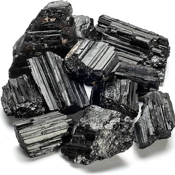 Crystal Divine Black Tourmaline Raw Stone Original for Home Decor Items Meditation & Decorative Decorative Showpiece  -  9 cm