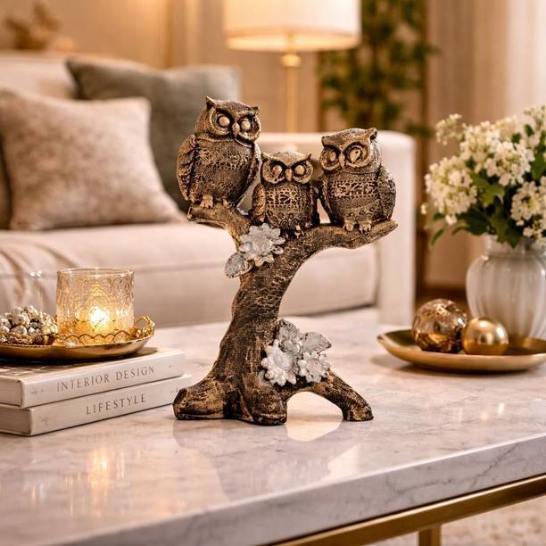 BOSCO Handicraft Elegant Owl Family Tree Decorative Showpiece Decorative Showpiece  -  25 cm