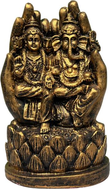 homicraft Laxmi & Ganesha Idol Hindu God Statue for Spiritual Home Decor Decorative Showpiece  -  16 cm