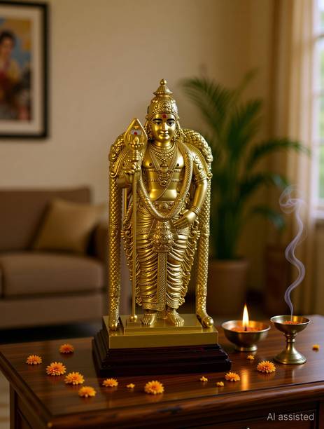 HEENA HOME DECOR HEENA HOME DECOR LORD BATUCAVE MURUGA / MURUGAN POLYRESIN IDOL Decorative Showpiece  -  16 cm