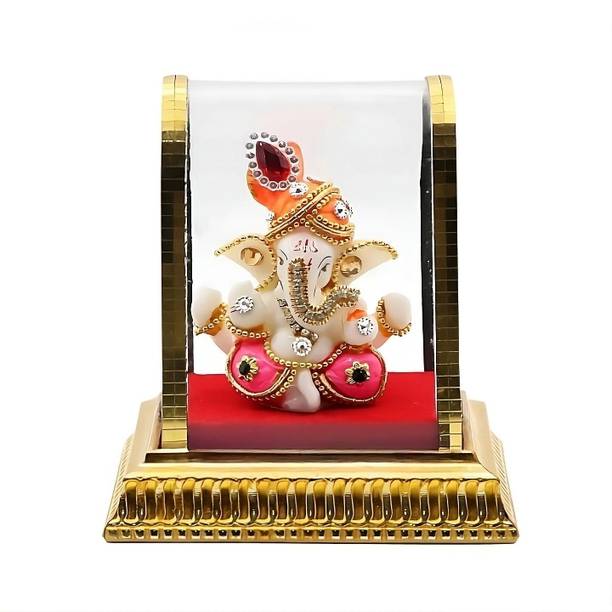 EGoodz ganesh statue for car dashboard Decorative Showpiece  -  8 cm