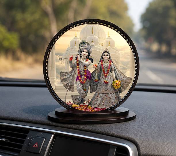 RADHEY KRISHNA RADHA KRISHNA CAR DASHBOARD IDOL.117 Decorative Showpiece  -  10 cm