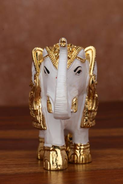 AVNEEL 24carat Gold Plated Elephant Showpiece for Home, 3 Inch Decorative Showpiece  -  7.6 cm