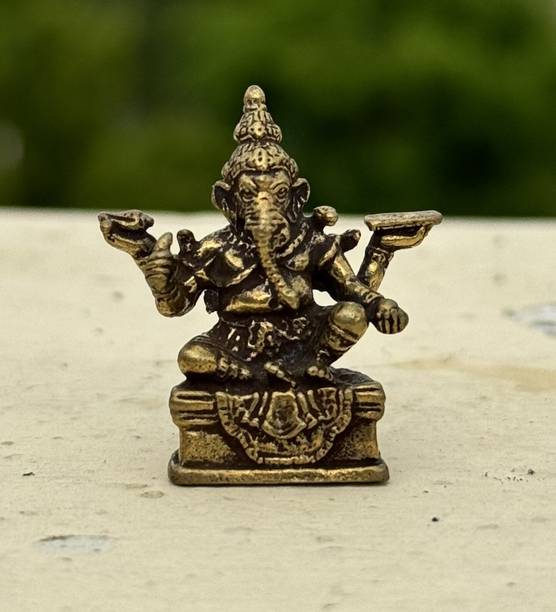VYOGEETA Lord Ganesha Idol | Ganpati Statue for Home Temple, Gifting & Car Dashboard Decorative Showpiece  -  3 cm