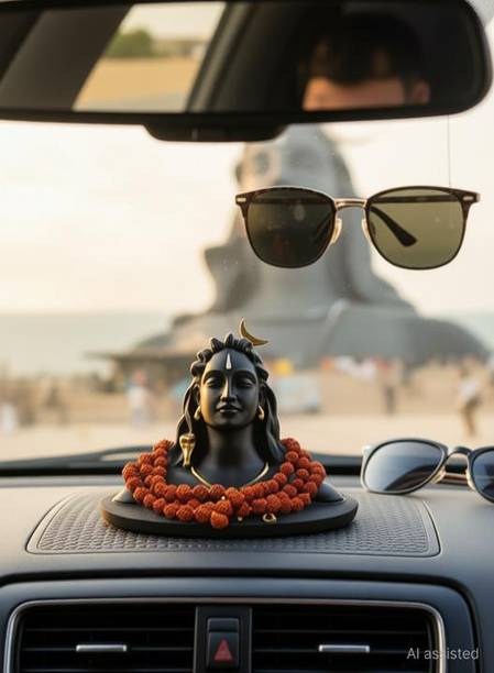 ADIYOGI Adiyogi Shiva Statue, Shiva idol, Adiyogi for car dashboard, Mahadev Idol Decorative Showpiece  -  12 cm