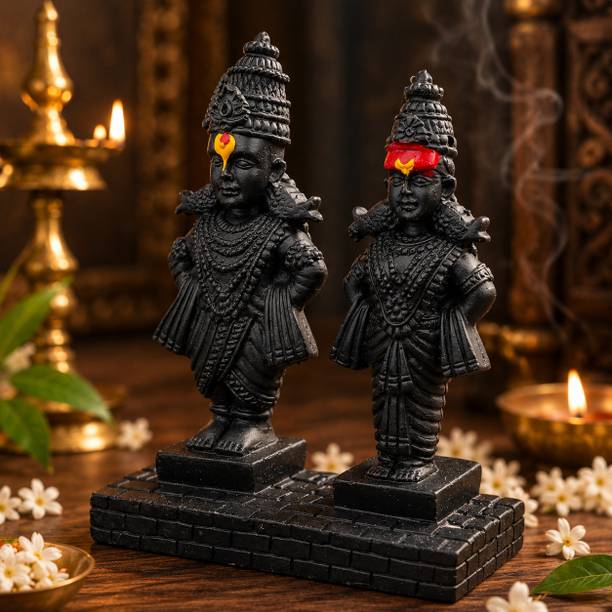 Saichha Gifts Vitthal Rukmini Murti Decorative Showpiece  -  8 cm