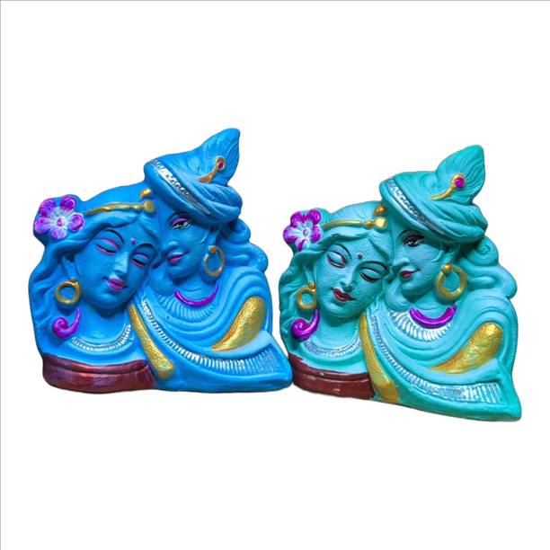 Unique Art And Handicraft RADHAKRISHNA IDOL(Set Of 2) FOR HOME DECORE & GIFT-FOR LIVING ROOM,OFFICE,PUJA Decorative Showpiece  -  8 cm