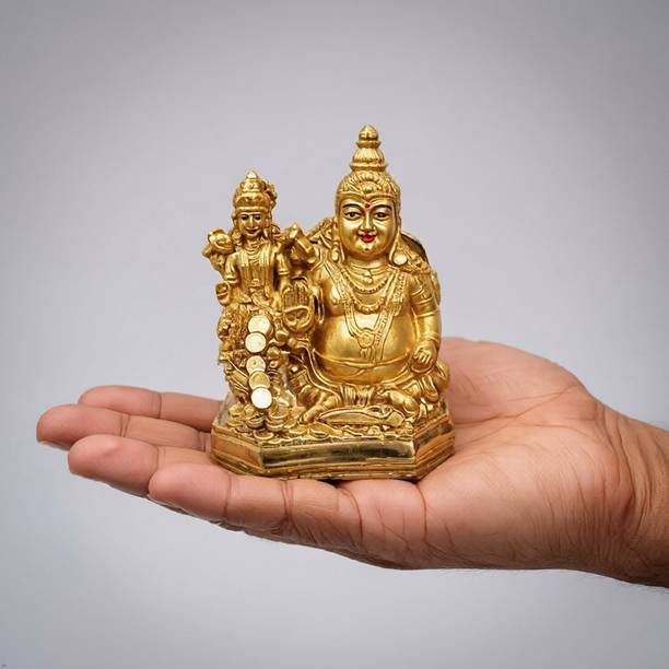 tskutty Kubera Lakshmi Statue / Lord Kubera and Lakshmi Statue for Wealth and Harmony | Lord kuber Idol/ Decorative Showpiece  -  8 cm
