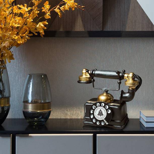 Flenzy European Retro Telephone Decorative Showpiece  -  16 cm
