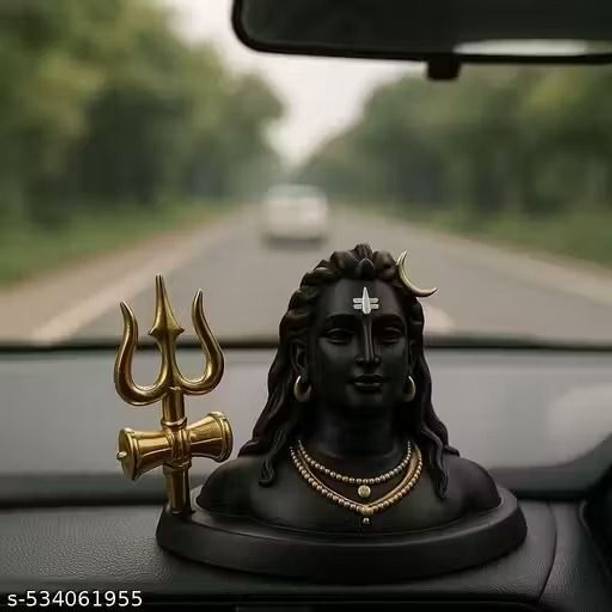 Takshvi Sales Adiyogi Idol with Trishul for Car Dashboard | Lord Shiva Statue for Home Decorative Showpiece  -  5 cm