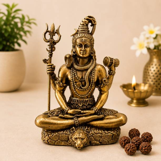 Araliyaindia Meditating Shiva Decorative Showpiece  -  8 cm