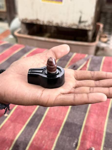 namadev shivling art puratan Original Small Narmada Shivling / Natural Narmadeshwar Shivling For Home 1"/2" Decorative Showpiece  -  6 cm