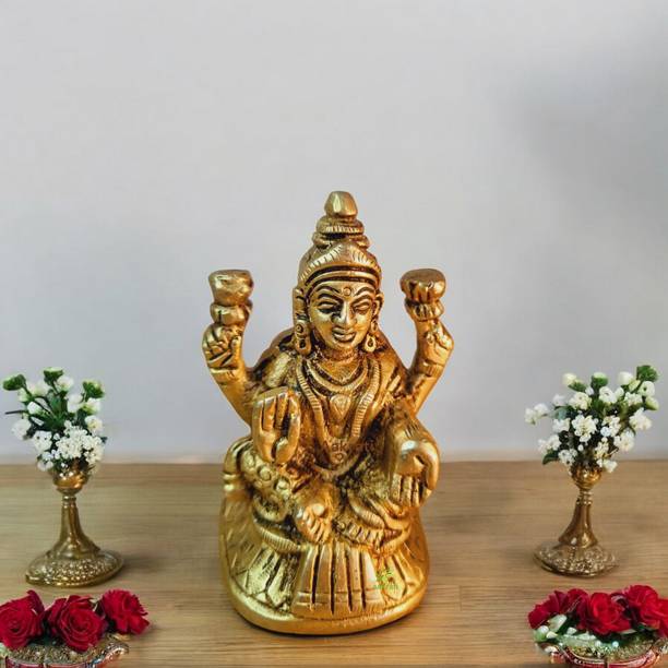 aakrati Goddess Lakshmi Statue in Yellow Finish Decorative Showpiece  -  8 cm