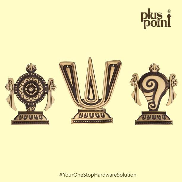 PLUS POINT Complete set of Tirupati Tilak+Chakra+Shankh|Wall hanging|Solid brass Decorative Showpiece  -  15.9 cm