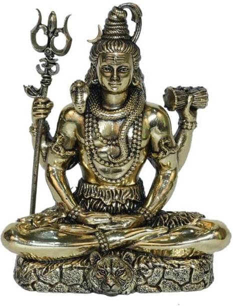 The Spiritual Living Brass Lord Shiva Idols | God Idol Gift|Shivji |Mahadev Murti| God Idol for Car | Decorative Showpiece  -  6.35 cm