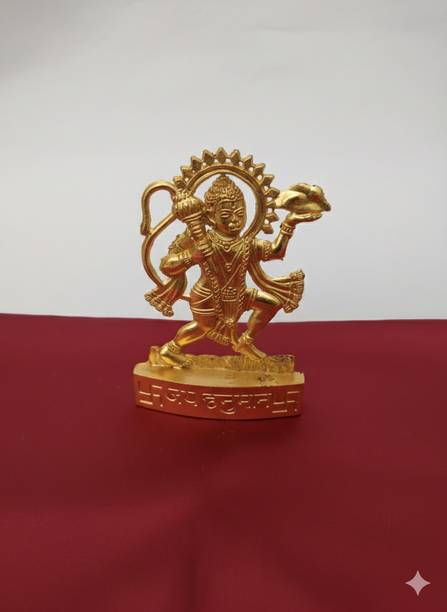 Spiricon Premium Brass Hanuman Idol | Religious God Statue for Puja, Home Decor Decorative Showpiece  -  10 cm