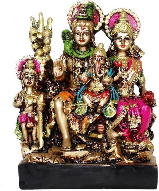Mcef creation shiv parivar,shiv parivar murti, shiva parvati idol, shiv parvati murti, adiyogi Decorative Showpiece  -  18 cm