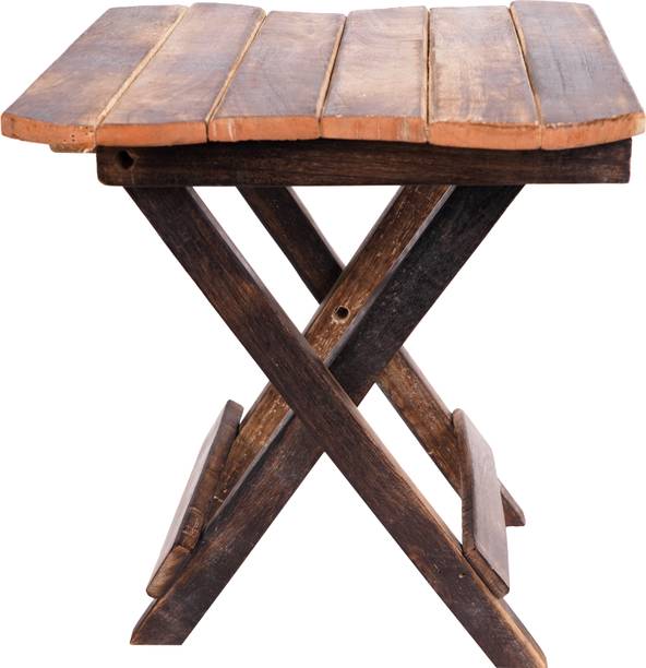 Akshiv Foldable X Table Showpiece For Living Room | Office | Desktop Décor| Toy | Gift Solid Wood Side Table