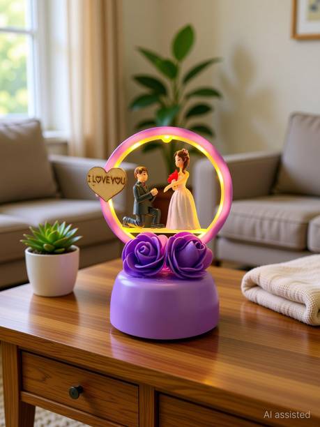 Elegant Lifestyle Love Couple Statue for Home Decor, Anniversary Gift Loving Couple Friendship Day Decorative Showpiece  -  12 cm