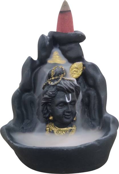 CEC Khushi Enterprises Lord Krishna Smoke Backflow with free 10pcs backflow cones Decorative Showpiece  -  10 cm