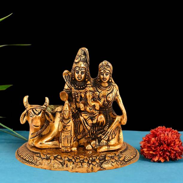 Kitlyn Shiv Parivar, Shiv Shankar, Ganesh ji murti, Kartik and Nandi ji,Shiva Idol Decorative Showpiece  -  13 cm