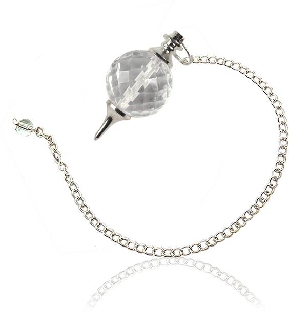 REIKI CRYSTAL PRODUCTS Natural Crystal Clear Quartz Dowser Crystal Dowser Stone Pendulum Ball Dowser Crystal Pendulum Reiki Healing Dowser Healing Pendulum For Healing and Dowsing Decorative Showpiece  -  25 cm