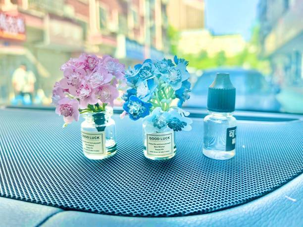 LAVITRA Car Dashboard Cute Flower Design Perfume Car Interior Showpiece Desk Decorative Showpiece  -  6 cm