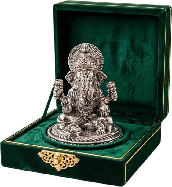 AURASIL Ganpati Bappa Figurine for Ganesh Chaturthi & Diwali Decorative Showpiece  -  10 cm