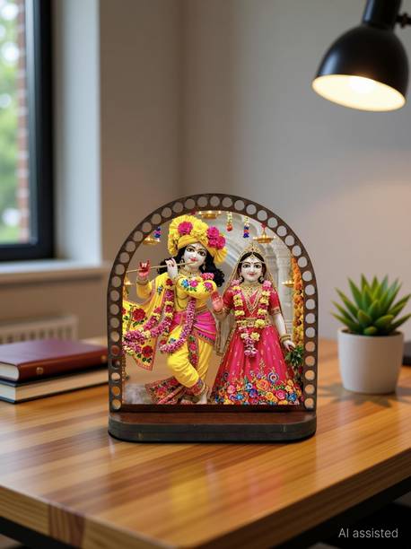 ar creative Radha and Krishna Car Dashboard Idol, God Statue For Car, Home, Office Decorative Showpiece  -  7.62 cm