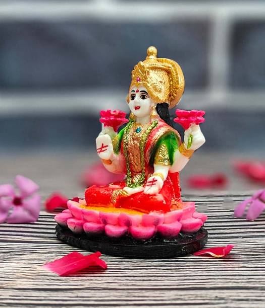 shindde exports goddess laxmi devi marble murti small Lakshmi statue idol for home pooja Decorative Showpiece  -  9.5 cm