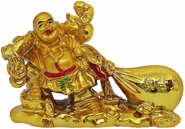 Westbound Vastu Feng Shui Laughing Buddha with Money Potli for Home Decor Career Luck Health Wealth and Happiness Decorative Showpiece - 6 cm