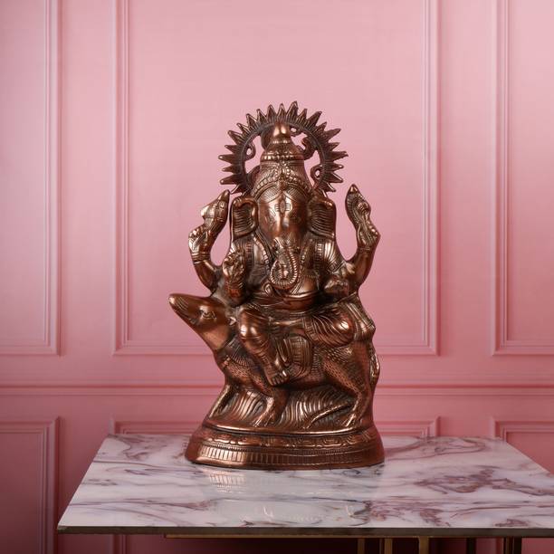 Shoppingrox Lord Ganesha God Idol | Gun Metal | Copper Colour - 49 cm Decorative Showpiece  -  49 cm