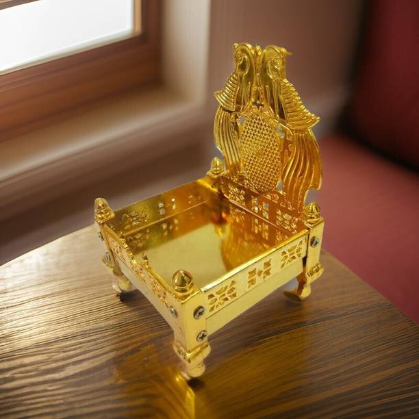 SBBCO Divine Magnet Handicraft Laddu Gopal Singhasan / Chair Metal Home Temple Decorative Showpiece  -  14 cm