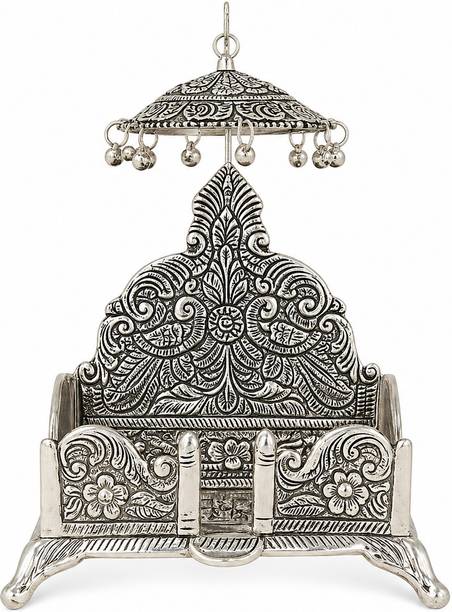 GOVIND ART Premium Rectangle Singhasan for Laddu Gopal Ji | Decorative Pooja Chowki Throne Decorative Showpiece  -  13 cm