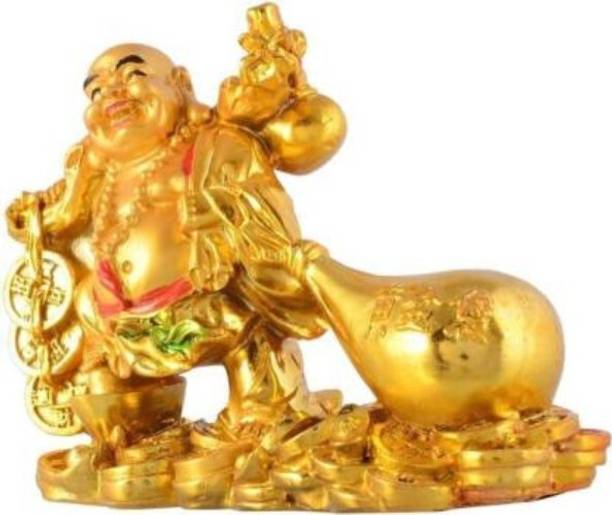 SHIVAYE COLLECTION Vastu / Feng Shui Laughing Buddha Decorative Showpiece  -  10 cm