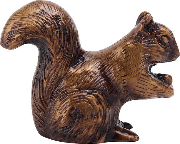 Squirrel Brass Squirrel Statue for Home, Office Desk, Paperweight, 300g H-7, L-8, W-4cm Decorative Showpiece  -  7 cm