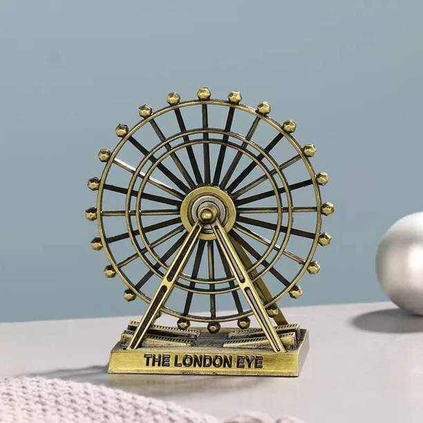 cismoline Antique Metal London Eye Ferris Wheel Showpiece for Home Desk Decor Decorative Showpiece - 10 cm