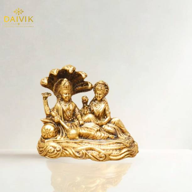 Daivik 100% Pure Brass Lakshmi Narayan Decorative Showpiece  -  5.8 cm