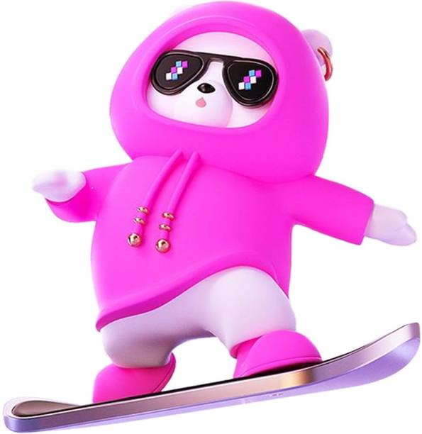LAVITRA Car Dashboard Slinding Bear Car Interior Showpiece Desk Skateboarding Bear डेकोरेटिव शोपीस  -  5 cm