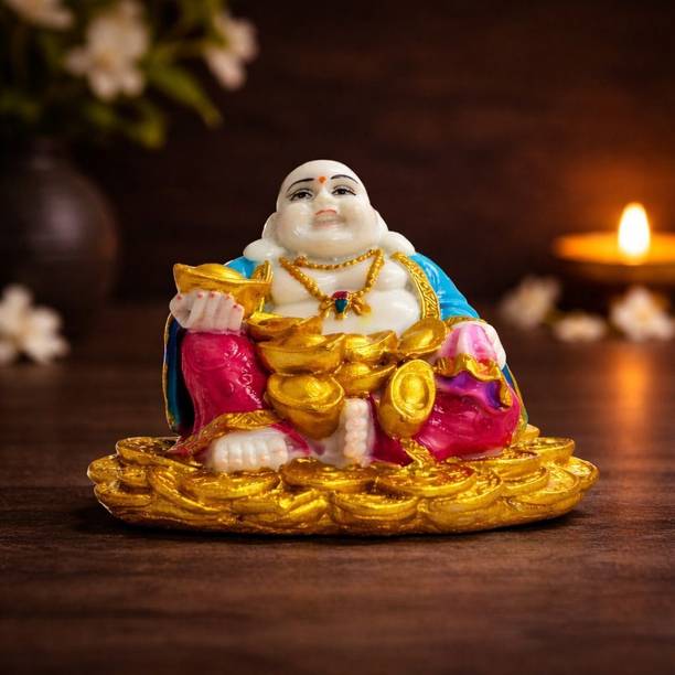 Serinity Laughing Buddha Idol for Home Decor & Gifting Decorative Showpiece  -  10 cm