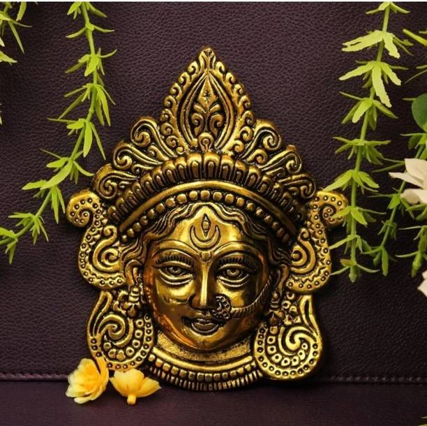 Basukiya Durga face wall hanging showpiece decoration, Home decor Decorative Showpiece  -  15 cm