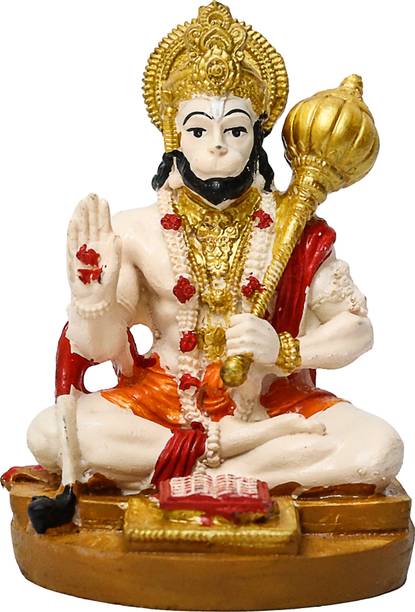 BBS BACKBONE Lord Hanuman Idol in Padmasana Pose for Car Dashboard & Home Pooja Decor Decorative Showpiece  -  9 cm