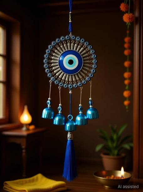 Arun 5 ball evil eye wind chime. Decorative Showpiece  -  35 cm