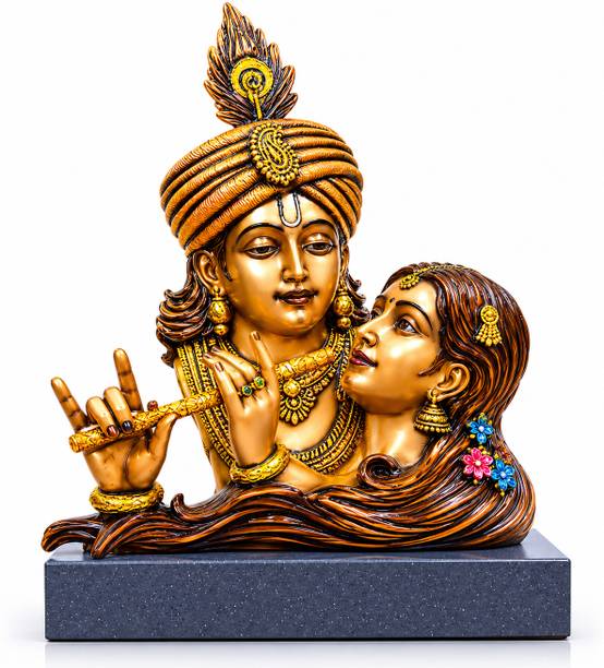 JC EUROPEAN INTERIOR FITTING Radha Krishna Golden Showpiece Decorative Showpiece - 30 cm