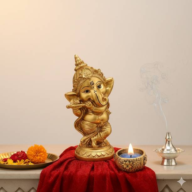 BECKON VENTURE Resin Ganesh idol Showpiece For Home Décor Show pieces Gift Items living room Decorative Showpiece  -  15 cm