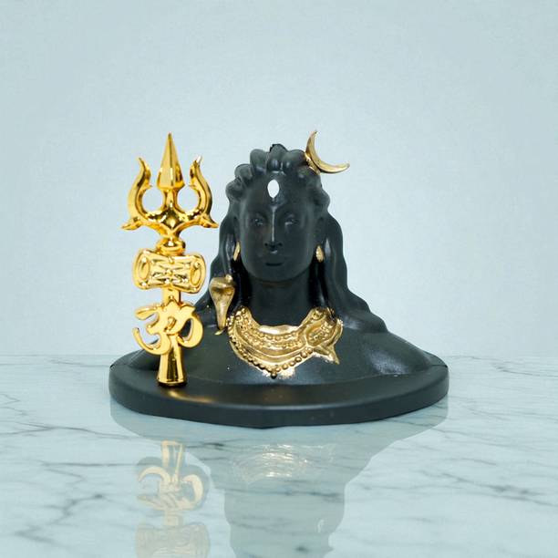SainathSell Adiyogi Shiva Idol with Trishul-Compact Size Spiritual Decor For Home,Office,Car Decorative Showpiece  -  6 cm